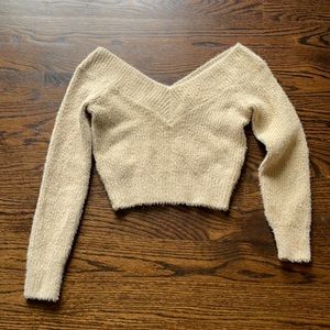 Double v neck sweater